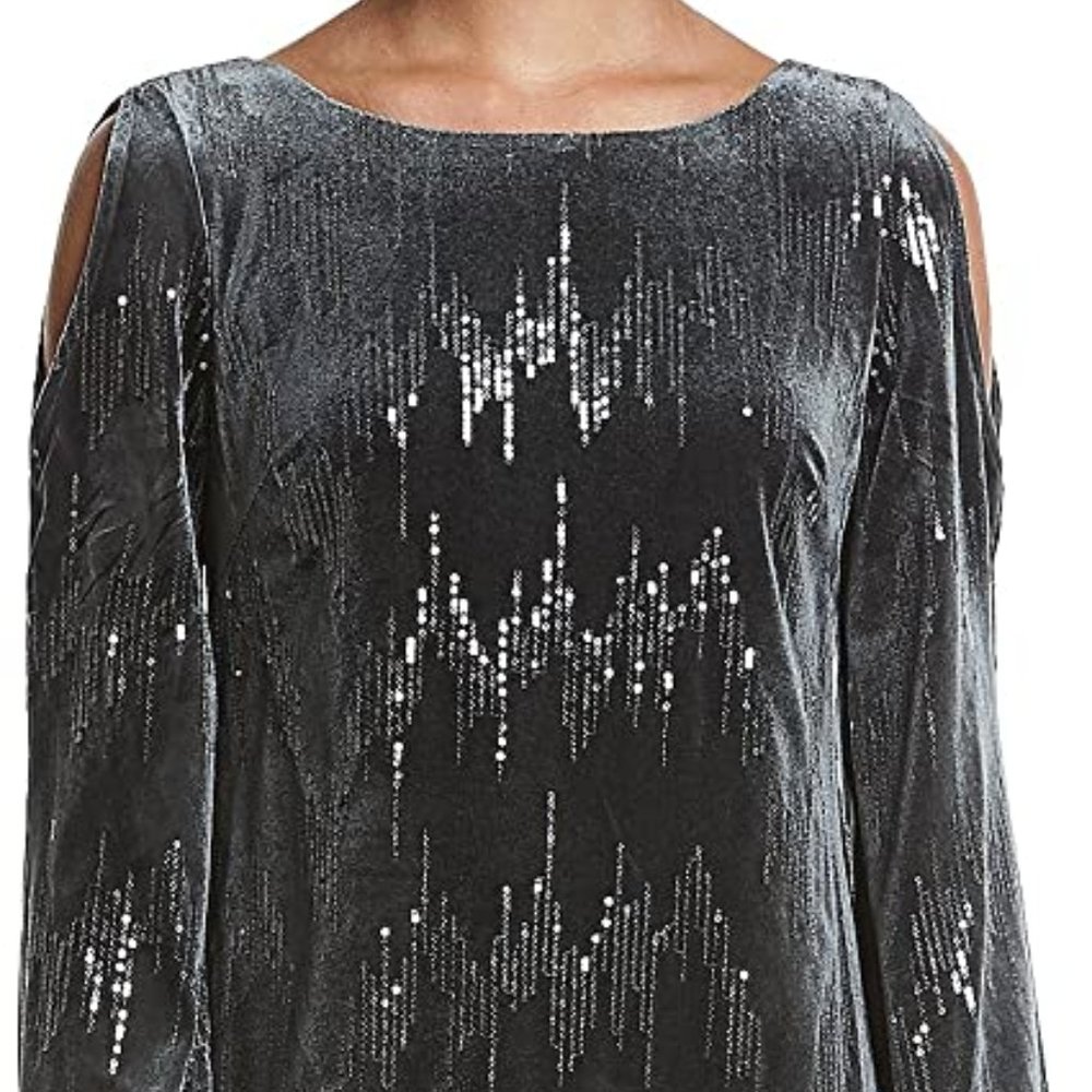 Jessica Howard -Velvet Sequin Dress-